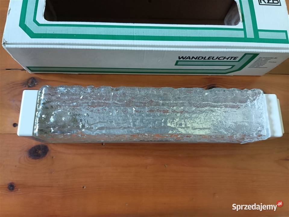 Lampa naścienna kinkietowa lodowe szkło lata 80 Tarnobrzeg sprzedam