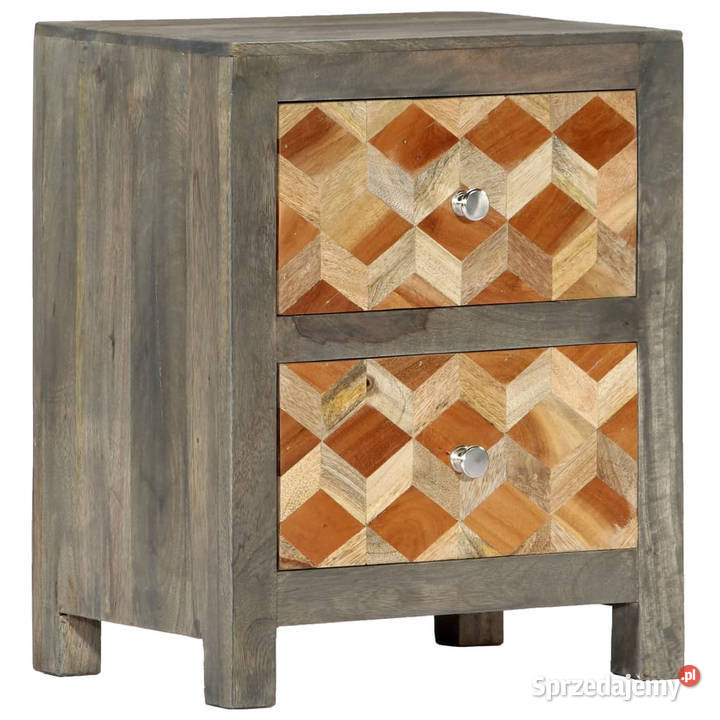 Szafka nocna szara 40x30x50 lite drewno mango Nocne Warszawa