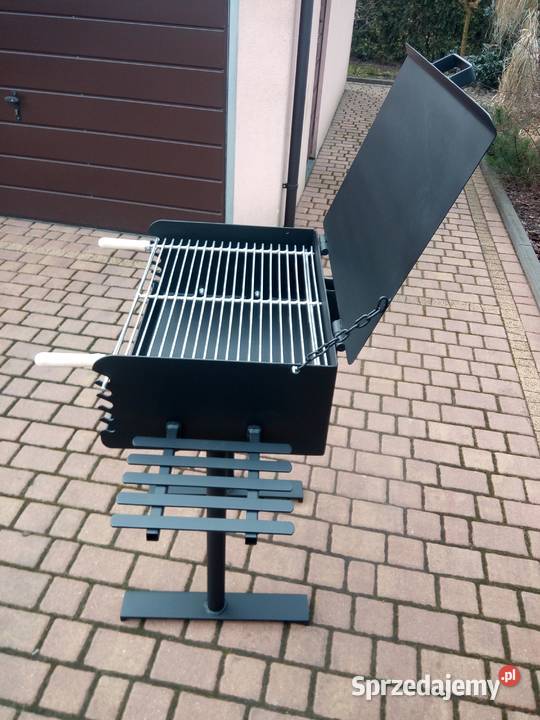 Solidny grill ogrodowy blacha 4 mm z pokrywą Damasławek
