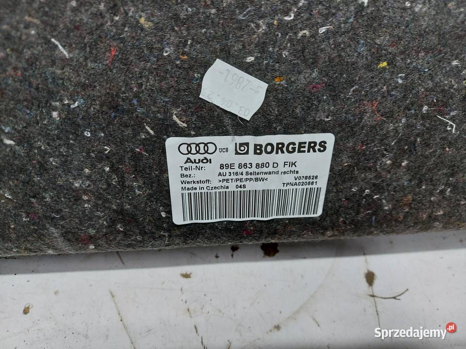 Audi Q4 ETRON 89A 89E Sportback TAPICERKA