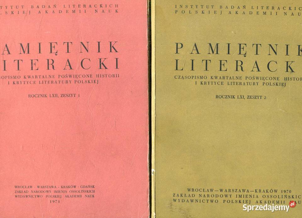 Pamiętnik Literacki Rocznik LXII z1 Rocznik LXI Rok wydania 1971 Szczecin