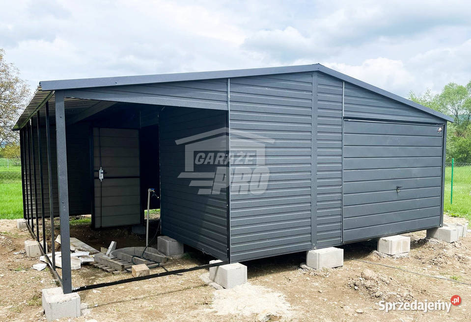 Garaż blaszany 5x6 wiata antracyt brama drzwi Bydgoszcz