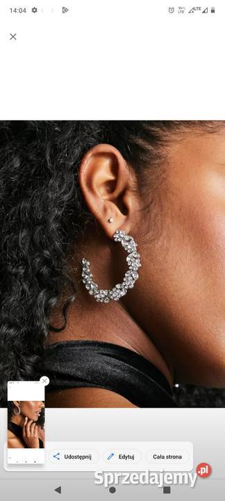 Wytworne bogato zdobione kolczyki ślubne z Kraków sprzedam