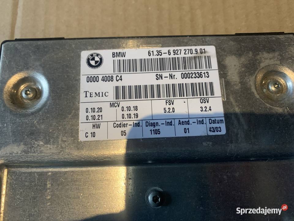 6927270 moduł sterownik fotela lewy prawy bmw 5 Szczecin