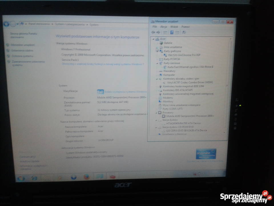 Laptop Acer Aspire Warszawa sprzedam