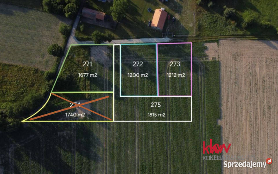 Grunt 1200m2 Sątok 95zł/m2