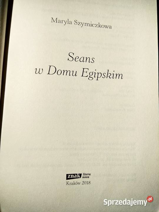 Seans w domu egipskim książki Warszawa Bródno