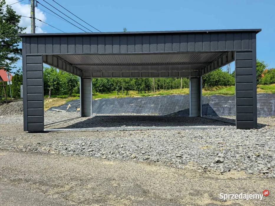 Ładny Garaż Blaszany GRAFITOWY z zadaszeniem Kolbuszowa sprzedam