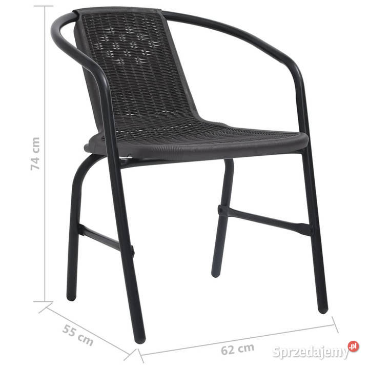 Krzesła ogrodowe 2 rattan PE i stal 110 WM312494 Krzesła ogrodowe Warszawa