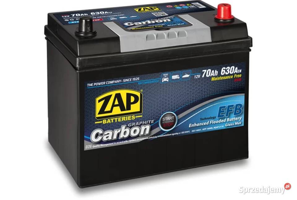 Akumulator ZAP CARBON EFB STARTSTOP 70Ah 630A Wałbrzych