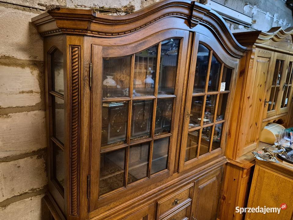 Piękne meble dębowe komoda witryna meble dębowe 50cm kujawsko-pomorskie Sypniewo