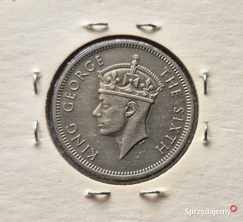 C17 HONGKONG 50 Cent 1951 r Jerzy VI łódzkie Wola Kruszyńska