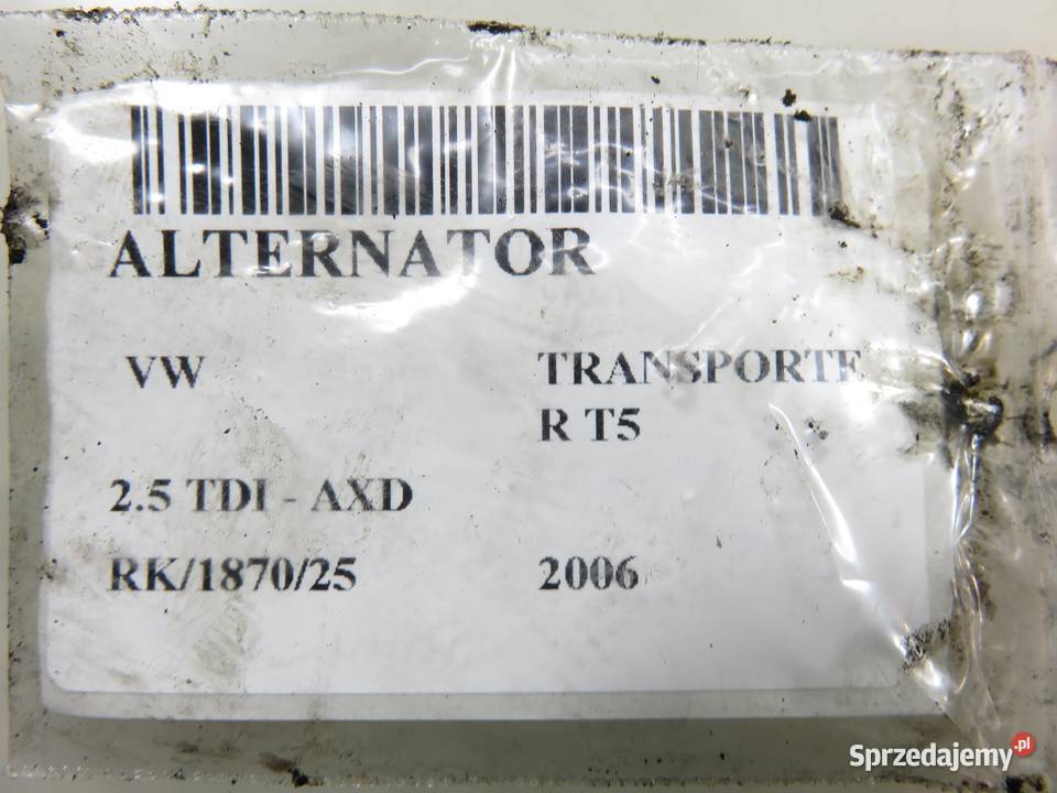 ALTERNATOR VW TRANSPORTER T5 25 TDI AXD osobowe sprzedam