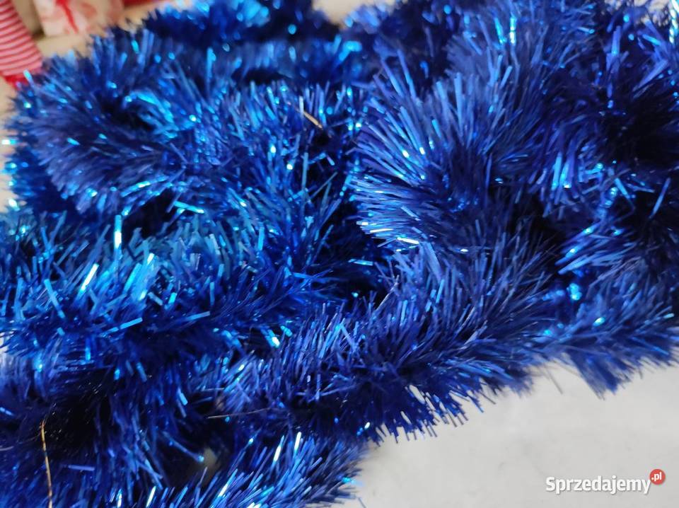 niebieski granatowy łańcuch na choinkę choinkowy Boże Narodzenie Kielce