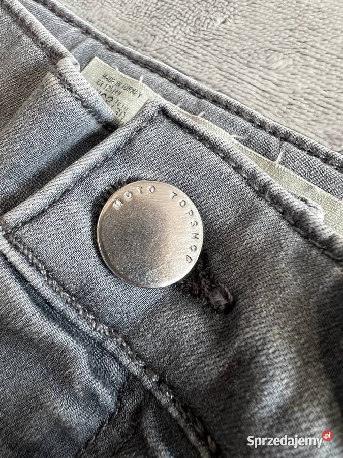 Skinny jeansy dżinsy z rozdarciami rurki szare Jasło