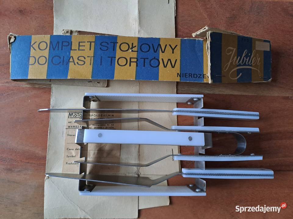 zestaw do ciast i tortów PRL komplet stołowy do sprzedam