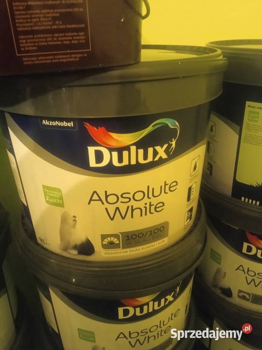 Dulux absolute white 9l biała farba do wnętrz Pozostałe Wieliczka