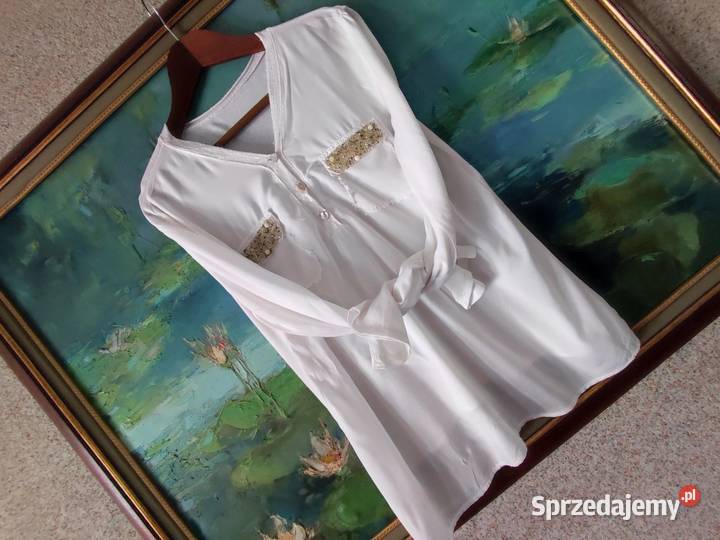 włoska letnia bluzka z kamieniami i biżuterią długi Moda i Styl świętokrzyskie