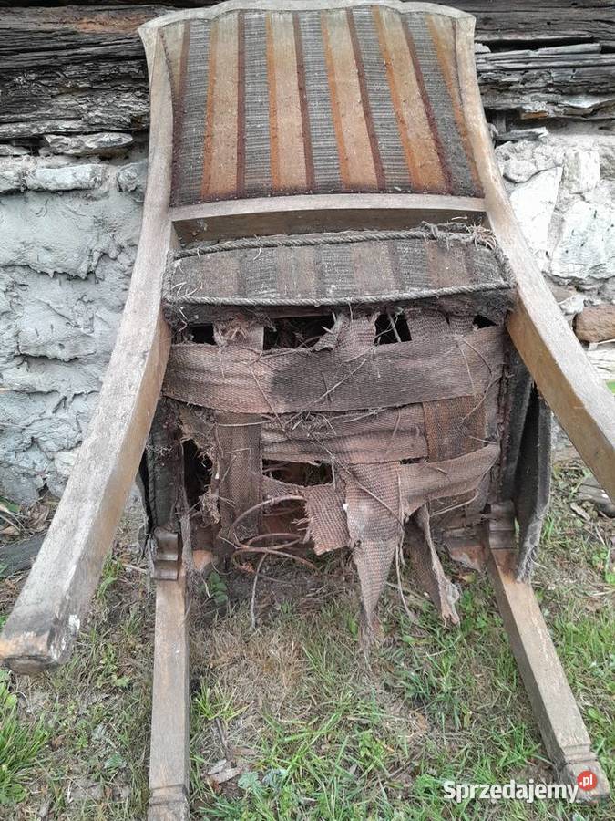 Stary zabytkowy fotel baza do renowacji zabytek Meble