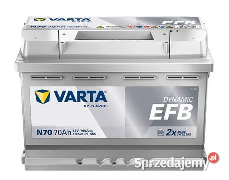Akumulator 70Ah 760A 12V Varta Blue EFB N70 Płock sprzedam