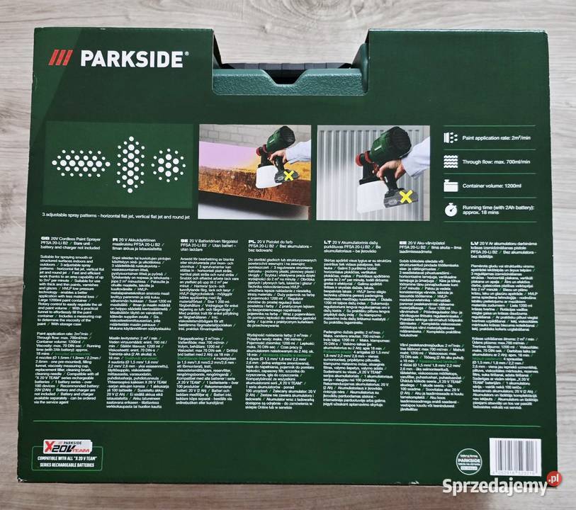 Parkside Pistolet do malowania akumulatorowy 20V Pruszków