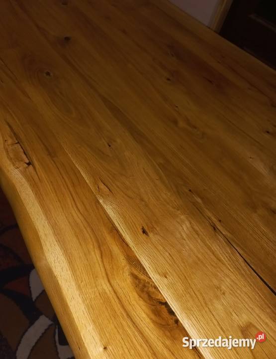 Stół dębowy na metalowym nogach pająk Secemin