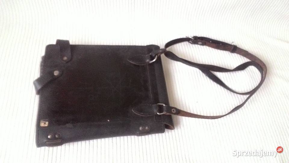 Stara skórzana Raportówka Mapnik 1966 Płońsk
