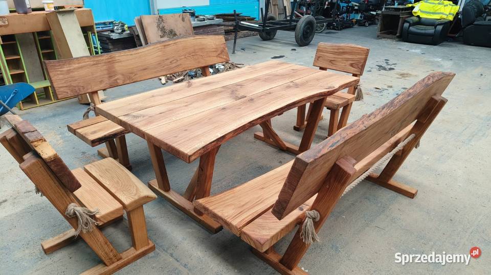 Meble ogrodowe tarasowe dąb biesiadne masywne inny kolor Starachowice