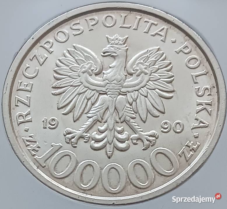100 000 Solidarność 1990 r Typ B 3 Slab GCN MS Konin sprzedam