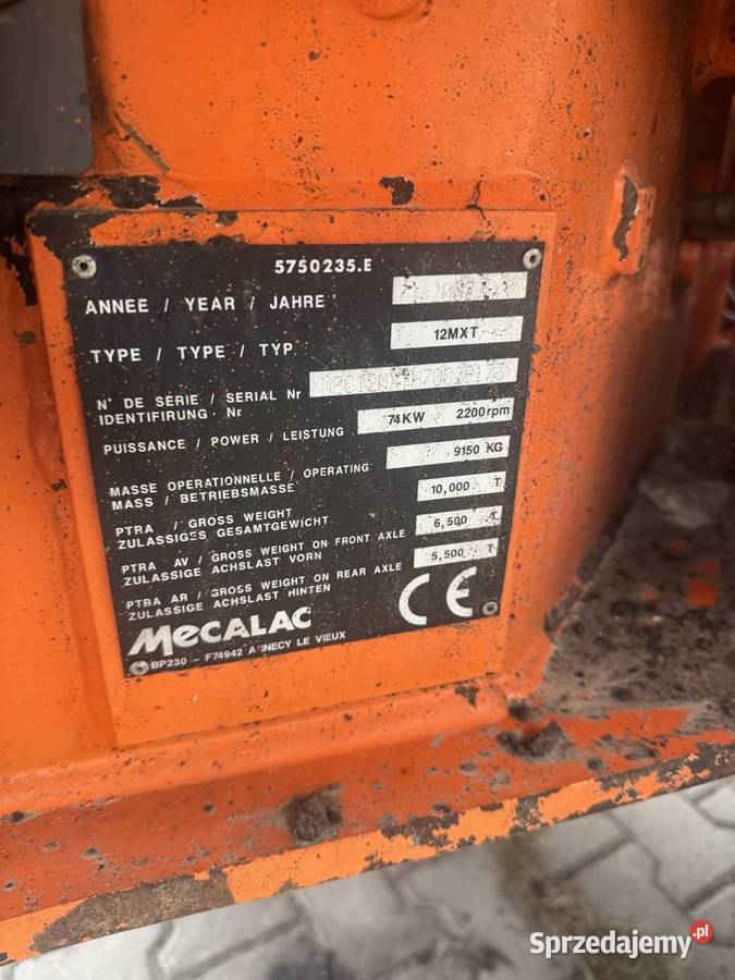 Koparka Mecalac 12MXT faktura łyżki Rok produkcji 2007 Telatyn