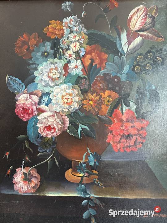 Stary piękny obraz 2w1 drewniana solidna rama sprzedam