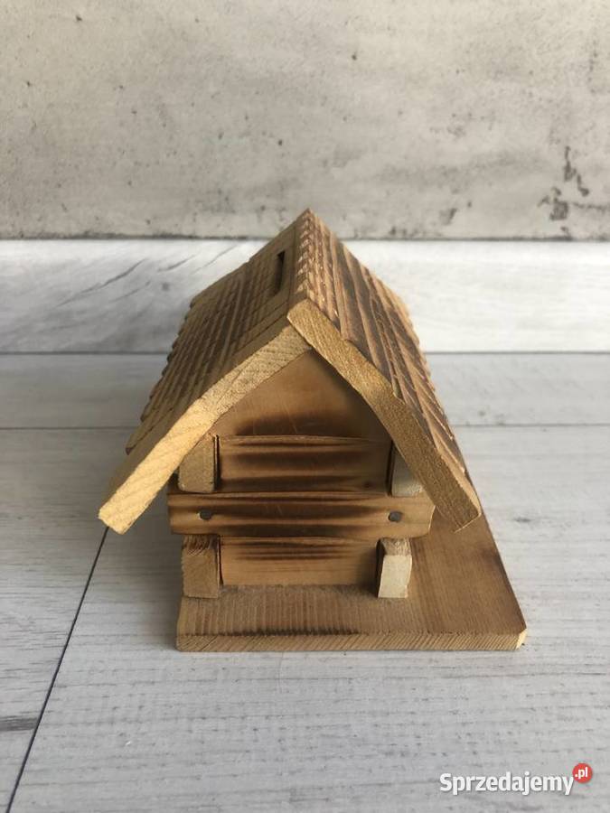Kolekcjonerska skarbonka drewniana wykonana Łódź
