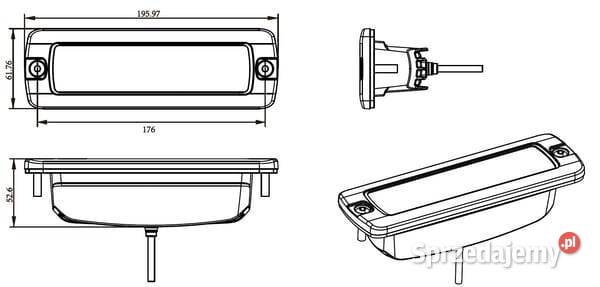 Lampa robocza LED prostokątna 30W 2880lm 1224V Oświetlenie Kamionna