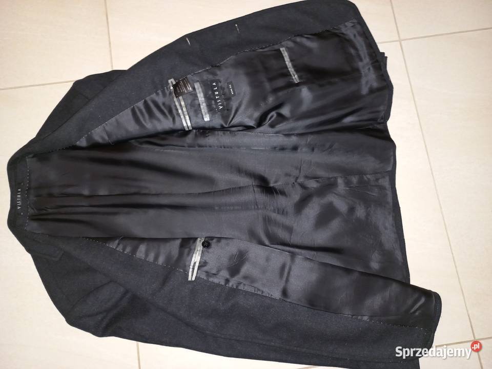 MARYNARKA Vistula Czarna 17096 Slim Fit 75 wełna Rozmiar M podlaskie Białystok