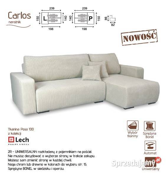 NAROŻNIK TAPICEROWANY CARLOS