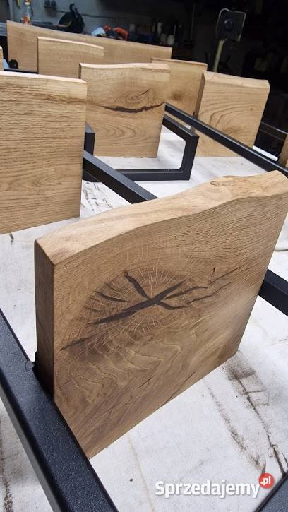 Zestaw Półek wiszących na ścianę LOFT DĄB STAL Bartoszyce