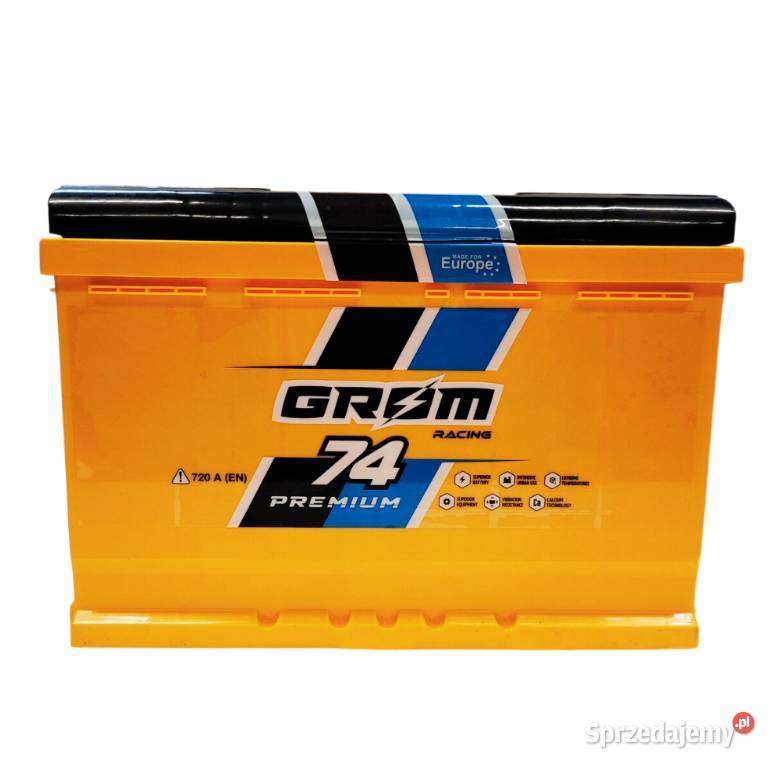 Akumulator Grom Racing 74Ah 720A EN PRAWY PLUS