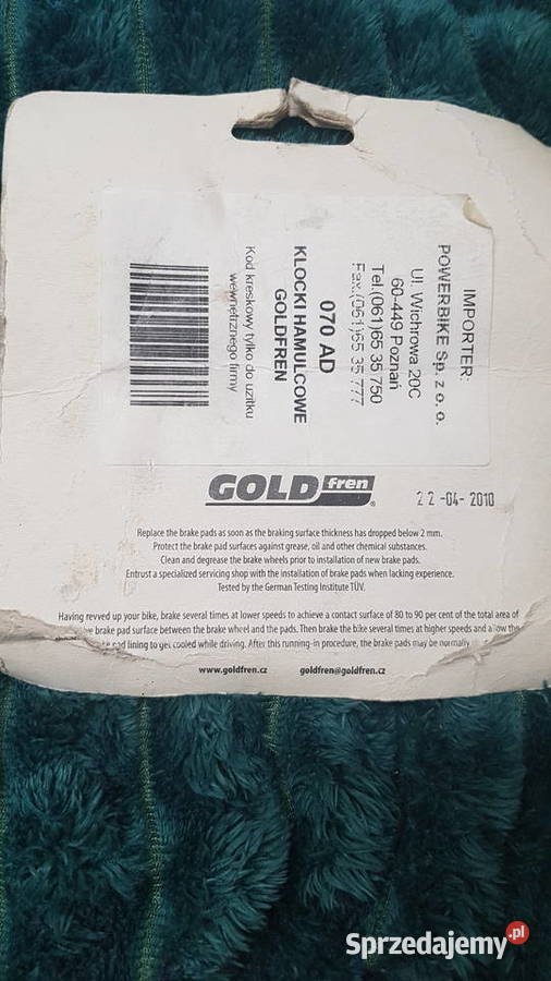 Klocki hamulcowe Gold fren 070 AD Zgorzelec