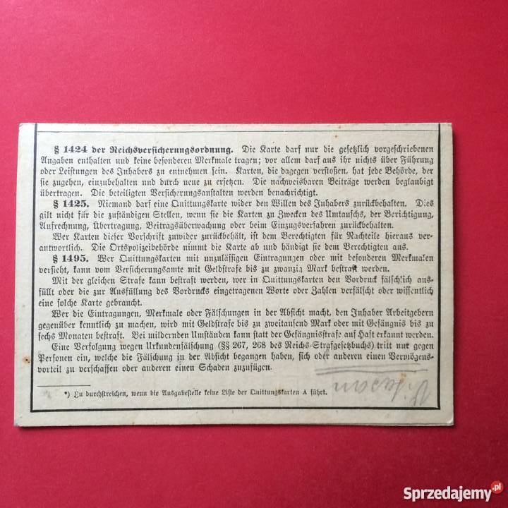 Quittungskarte Szczecin