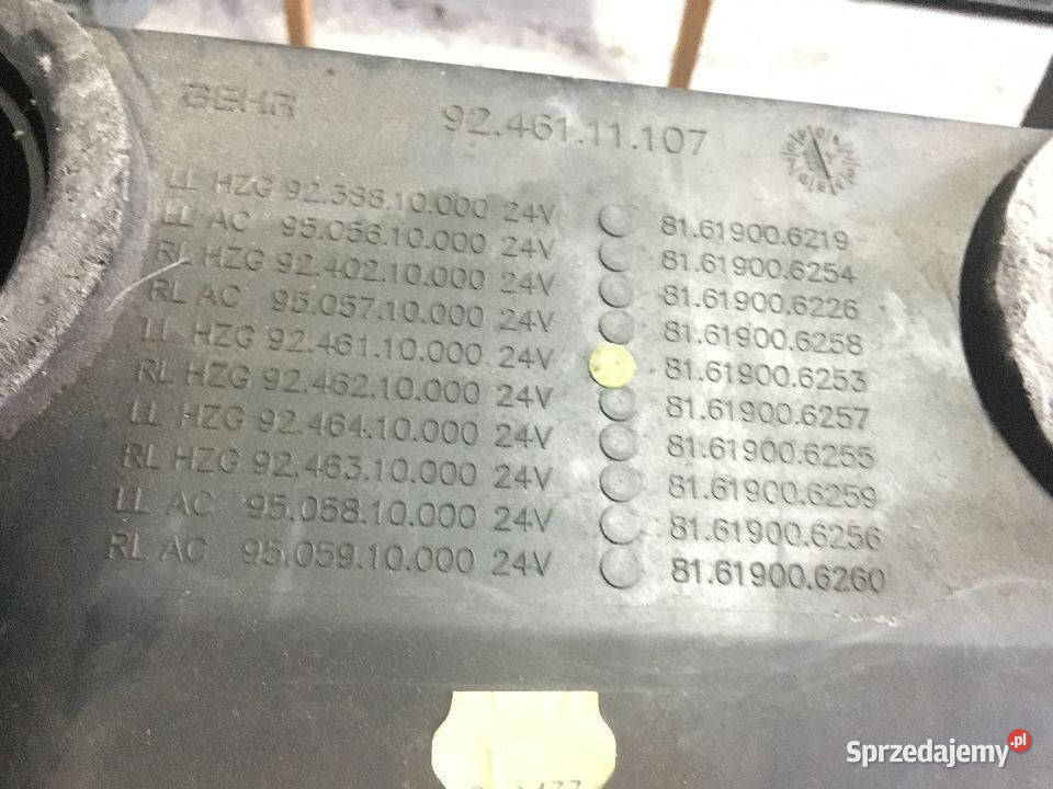 Nagrzewnica MAN F90 F2000 81619006219 924611107 lubuskie Maszewo