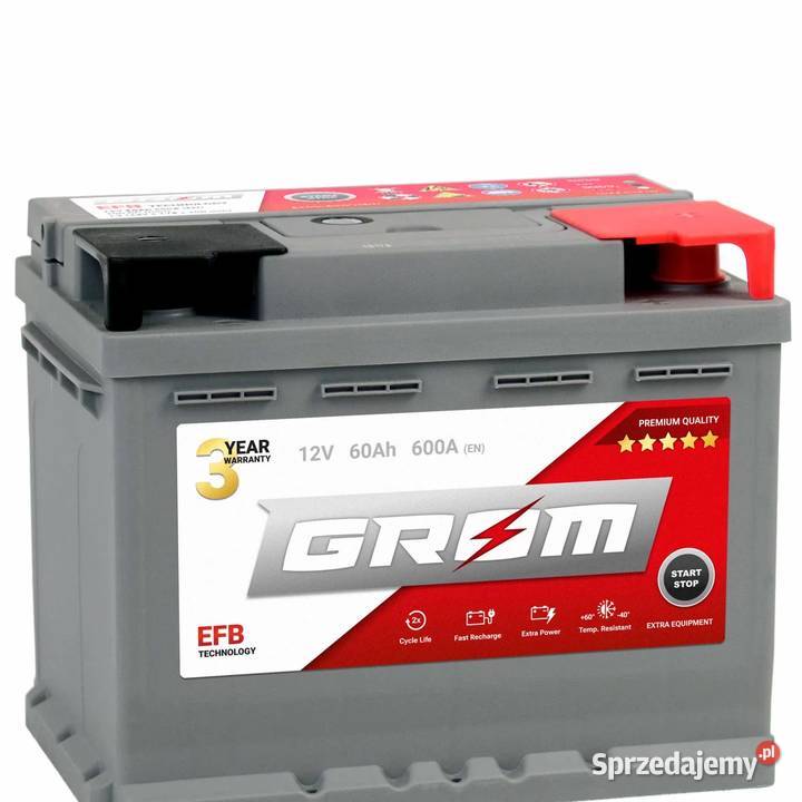 Akumulator GROM EFB STARTSTOP 60Ah 600A Tczew pomorskie