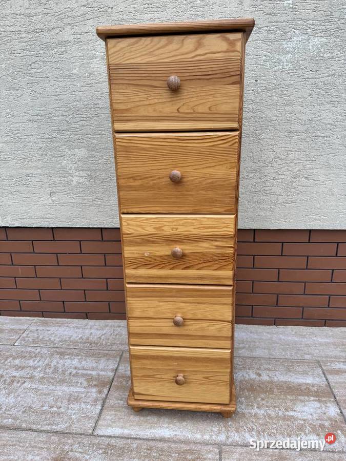 Szafka z szufladami drewniana sosnowa słupek mazowieckie Sulbiny