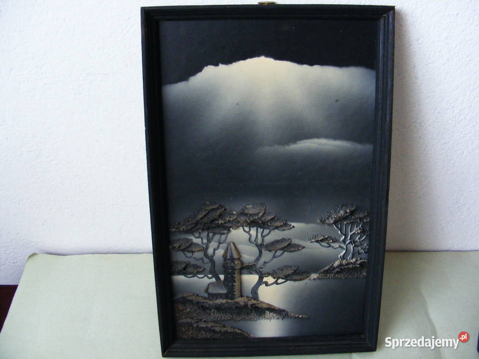 Obraz z nakładaną fakturą Wieża Zamek Oborniki Śląskie