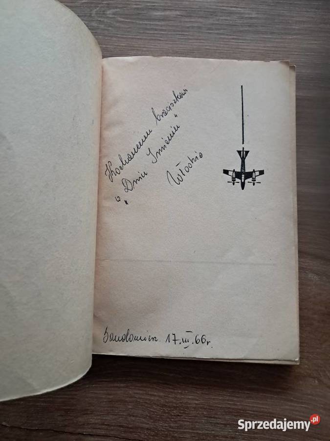książka z dedykacją z 1965r samolot jastrząb