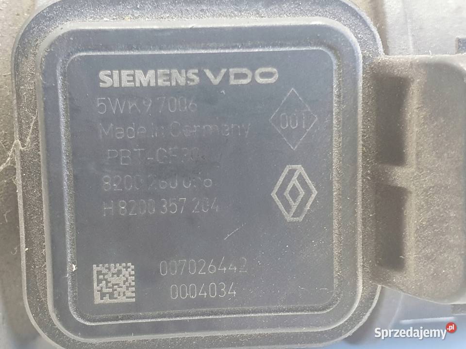 PRZEPŁYWOMIERZ POWIETRZA Dacia Sandero 15 DCI osobowe Rudka