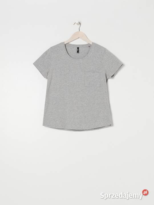 szary shirt z kieszonką Sinsay Olkusz