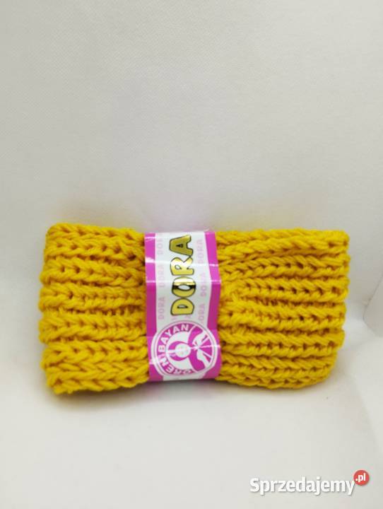 Damska żółta ciepła opaska turban handmade Olsztyn sprzedam