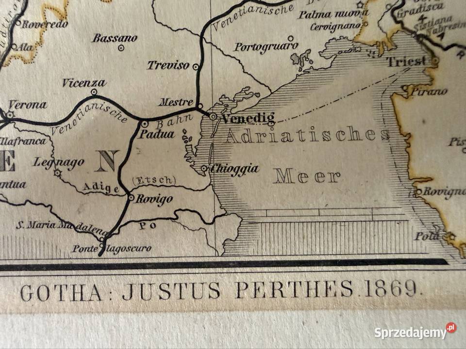 Historyczna Mapa Kolejowa 1869 Polska Niemcy śląskie Czerwionka-Leszczyny