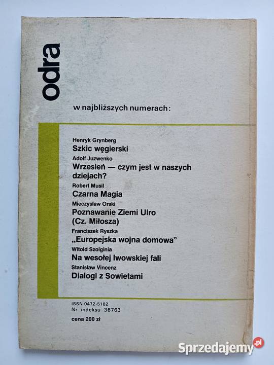 Odra 78 334335 lipiecsierpień 1989 Buddyzm Tybet Kraków