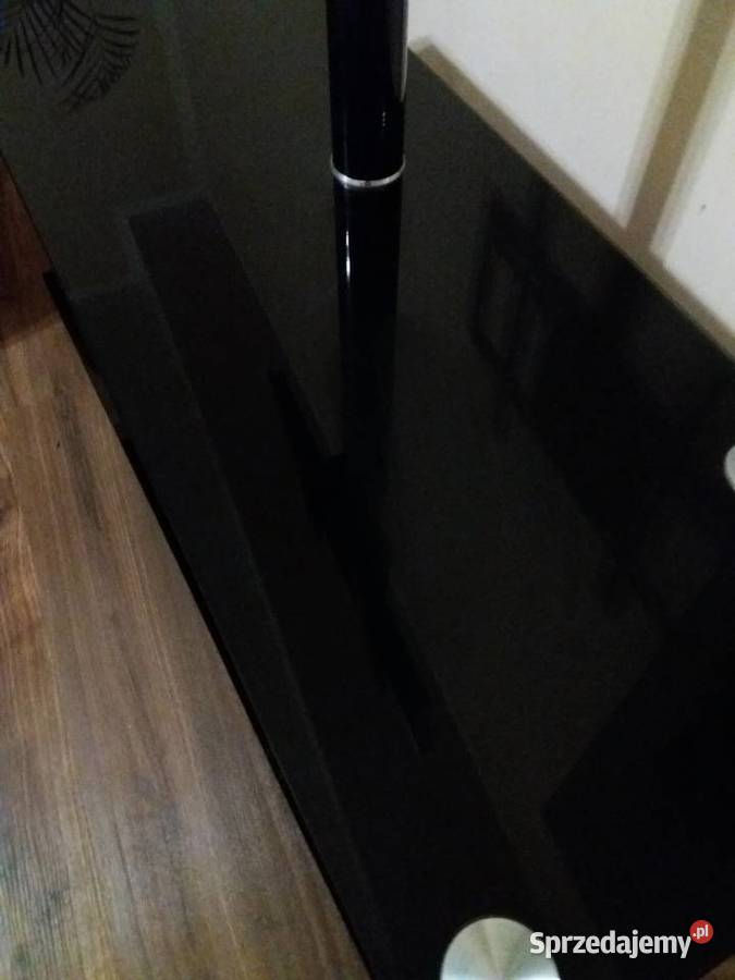 Stolikszafka z czarnego szkła pod TV DVD Wleń